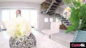 Naughty nanny bends over turns tight cunt into cum pipeline