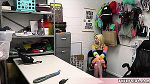 PUNISH SHOPLIFTER BLONDE WITH ROUGH DOGGY POUNDING TIGHT SKINNY PUSSY NOW