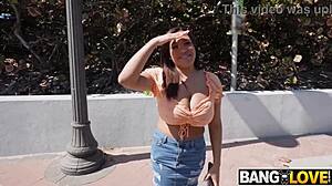 Funsized Megan street pickup wild cock riding romp