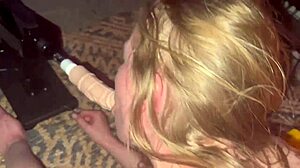 Cheetah adora takes fuck machine and big dick in wild threesome