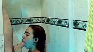 She lures stepbrother into her steamy latina shower seduction