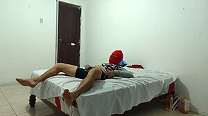 ugly american guy with tiny penis strokes inflatable doll desperately on cam