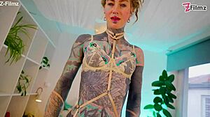 Tattooed goth punk babe's shaved asshole gaped deep by bbc stud