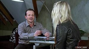 i can't believe this petite blonde licked all his cum off...