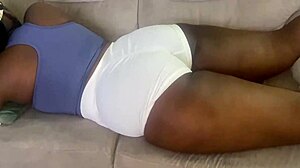 sneaking into stepmom's huge latina ass in living room