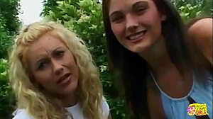 big nipples harden from lesbian pinching and cumming outdoors