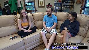 Dr Tampa's mira monroe spreads shaved pussy in first gyno exam