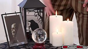 Halloween Hookup With Stepsis Aria Valencia And Maria Kazi