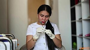 feel these latex gloves nurse? patient fetish heaven??