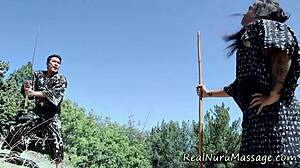 Petite Asian's Cute Nuru Tease Hides Handjob Surprise