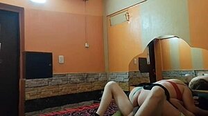 mirror captures her hottest cowgirl ride on his cock