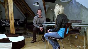 i can't believe this petite blonde licked all his cum off...