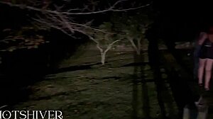 Four Hot Babes Orgasm in Night Forest Orgy Kiss!