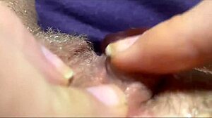Her huge clit throbs wildly to massive orgasm in amateur close-up
