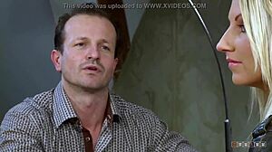 i can't believe this petite blonde licked all his cum off...