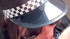 petite latina cop's juicy ass bent over in uniform photoshoot