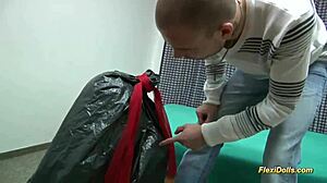 Real Flexi Teen Doll Gags on Extreme Deepthroat