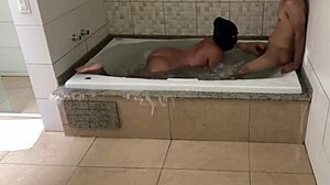 Relaxing in tub turns into irresistible anal assfucking for eager young stud