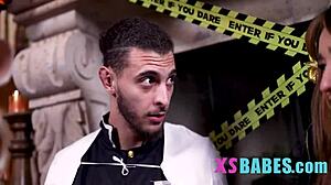 virgin teen slut's halloween sacrifice gets her tiny pussy stuffed with monster cock!