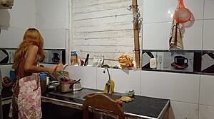 lonely peruvian wife cooks then feeds hubby her wet shaved pussy lunch homemade