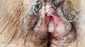 Hairy Pussy Filled With Slow Pumping Cum Creampie