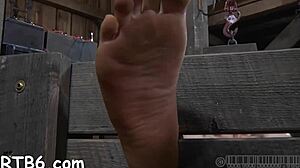 Beautiful Babe's Nipples Endure Painful BDSM Torment