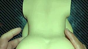 dolly takes anal in every position squeezing her tits hard