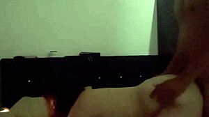 mature with huge tits rides then moans cumming doggystyle on all fours