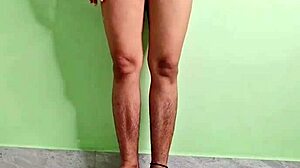 desi schoolgirl bends over wet pussy for orgasm tease