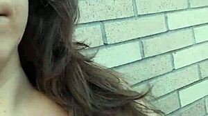 Kelly Kendricks Smokes Clothed with Deep Brunette Cleavage Outdoors