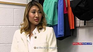 rich asian mina luxx brat punished hard in garage casting reality check