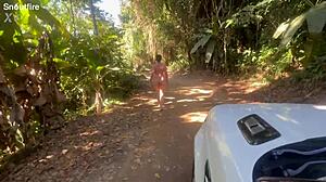 big ass wife walks naked on highway public outdoor