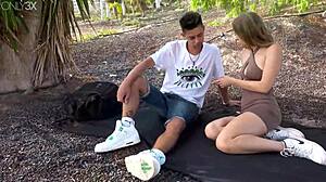 Barbie G's Park Facial Cumshot Doggystyle Mating Frenzy