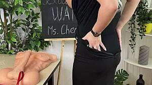 bold milf blonde wanks huge tits in stockings heels homemade