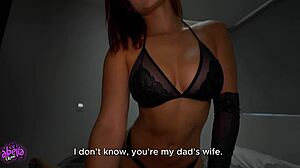 Stepmom caught sucking stepson's big cock pov, then bends for anal creampie in tight wet pussy.