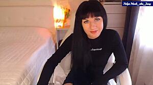 helga teases in red lingerie with perky ass wiggle strip