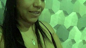 cuck hubby slurps creampie from wife's stuffed pussy