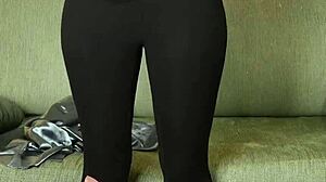 yoga pants photoshoot hides hazel ash's tight cowgirl ride