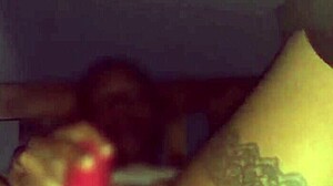 ebony milf teases strips deepthroats big cock