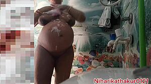 she's bathing in the bathroom fingering her pussy while i fuck it deep