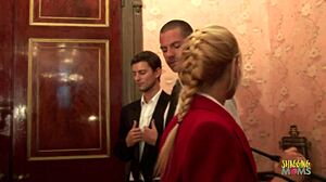 Bored Blonde Milf's Rough Anal DP Threesome Creampie!