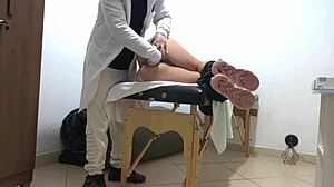 Proctologist fingers patient's gaping asshole in humiliating rectal exam