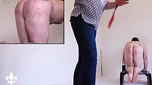 Caning fisting whore's ass punishing slave part 1?!