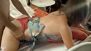 french girl in satin nightie panties loves pov rimjob doggy