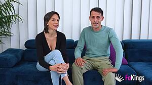 hey this spanish brunette hottie fucks her boyfriend on camera