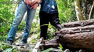 Flashing MILF's Hairy Big Ass Outdoor Public Beaver Tease