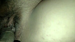 blonde milf spreads pussy for rough doggy creampie