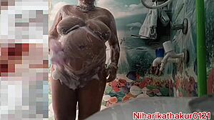 she's bathing in the bathroom fingering her pussy while i fuck it deep