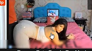 PETITE LATINA BRUNETTE SQUIRTS INTENSELY IN YOGA SHORTS HITACHI VIBRATOR