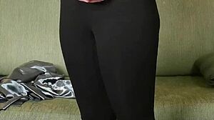 yoga pants photoshoot hides hazel ash's tight cowgirl ride